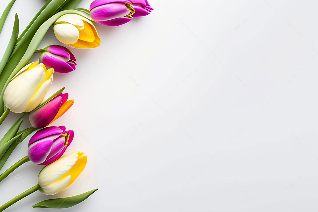 Flores de tulipas de vista superior