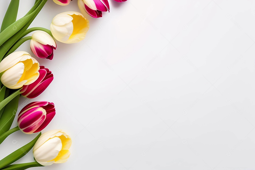 Flores de tulipas de vista superior