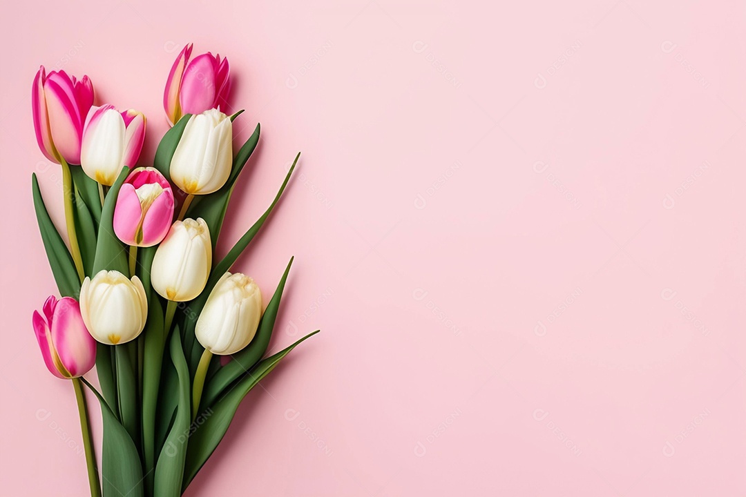 Flores de tulipas de vista superior