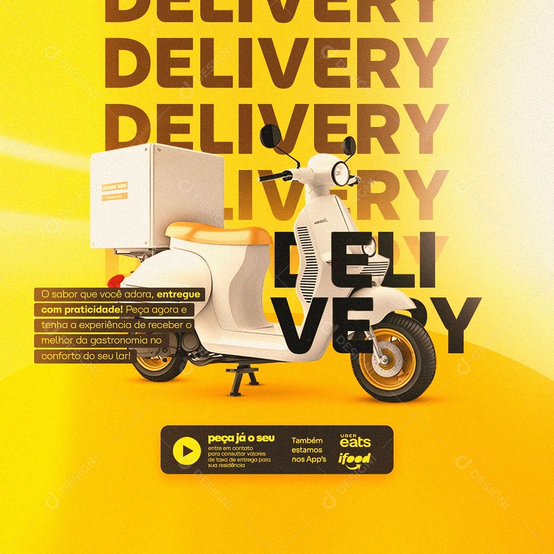 O Sabor Que Você Adora Entregue Com Praticidade Delivery Social Media PSD Editável