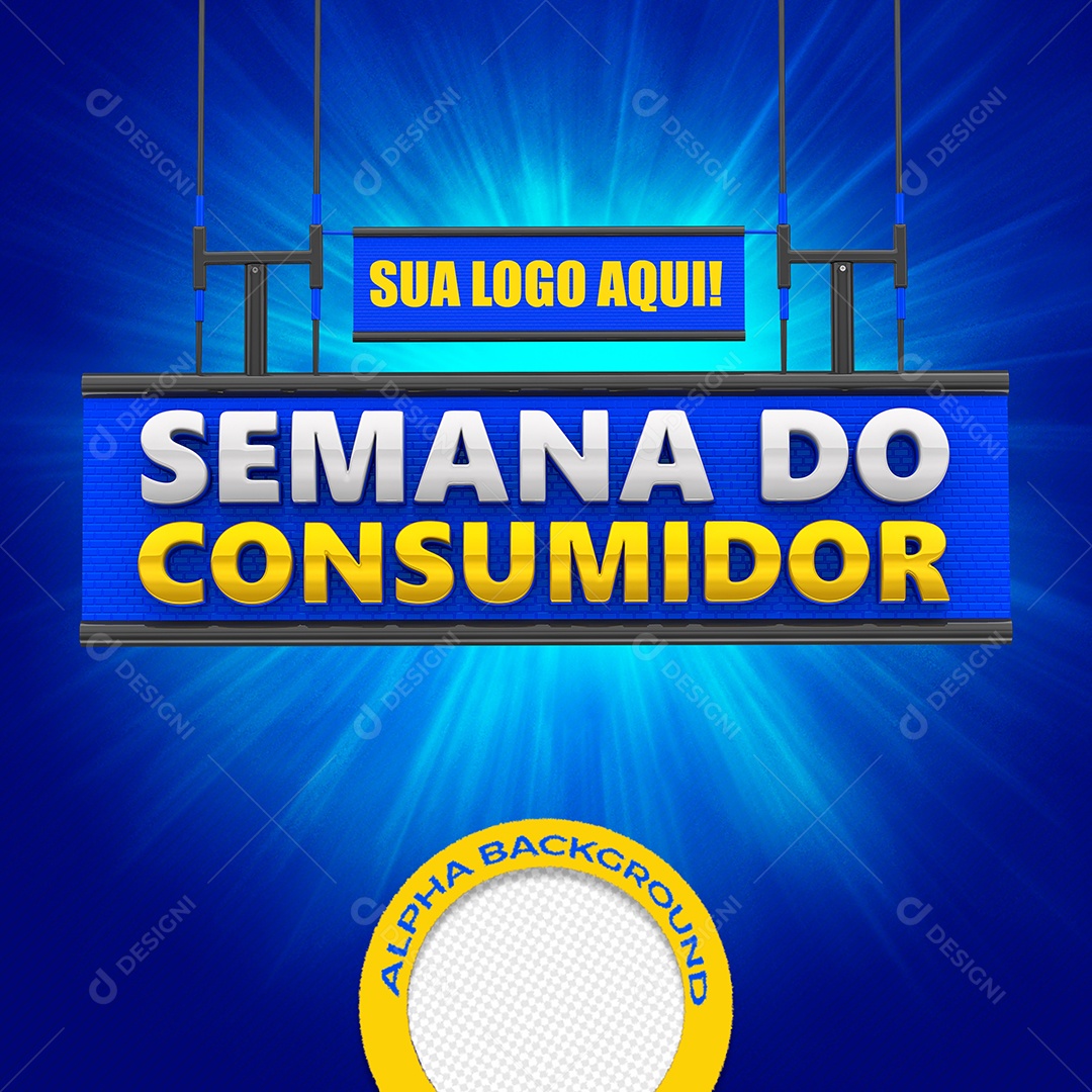 Selo 3D Para Composição Semana do Consumidor PSD