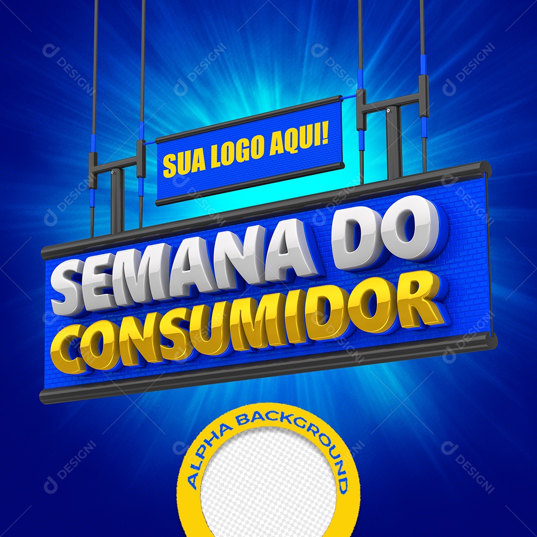 Selo 3D Para Composição Semana do Consumidor PSD