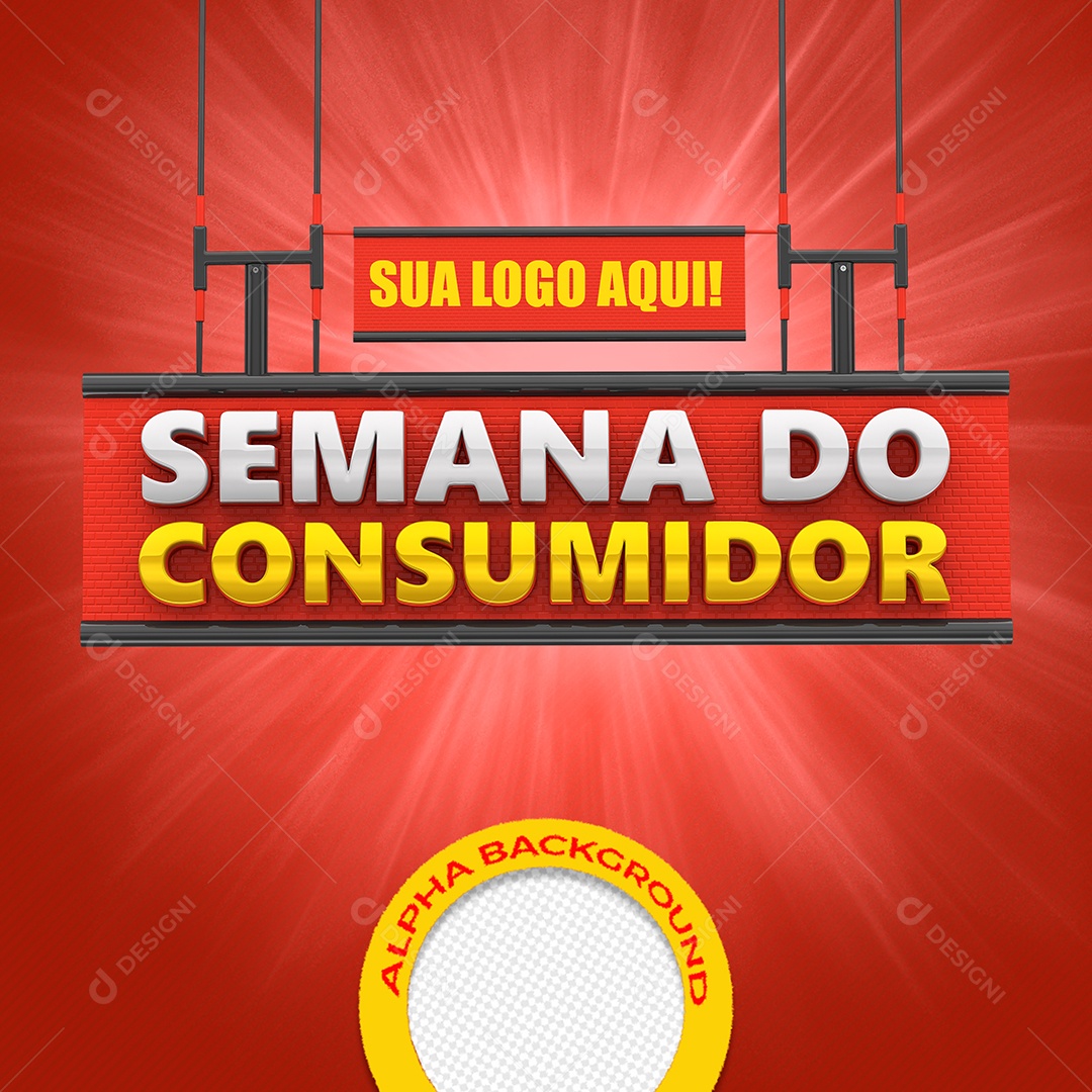 Selo 3D Para Composição Semana do Consumidor PSD