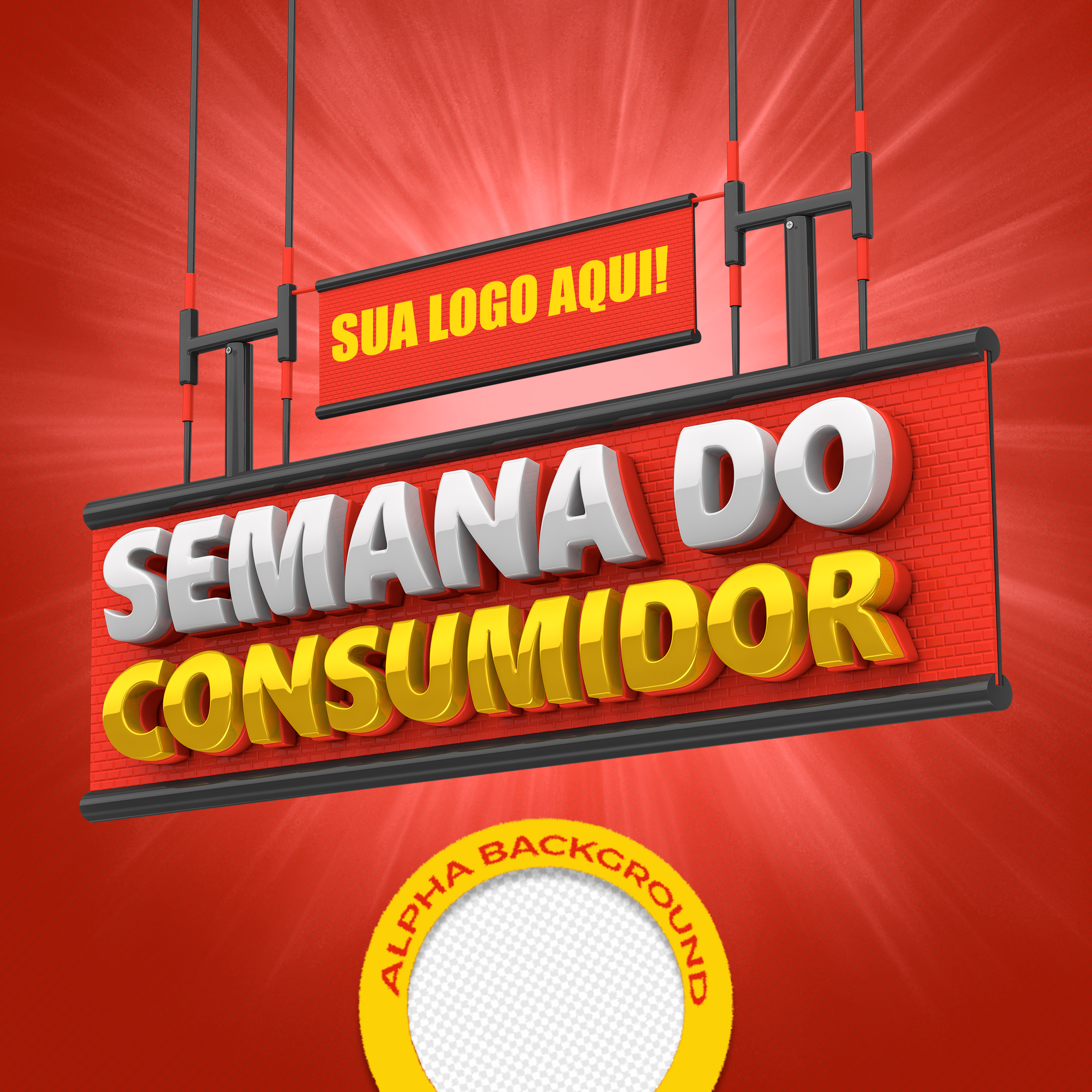 Selo 3D Para Composição Semana do Consumidor PSD