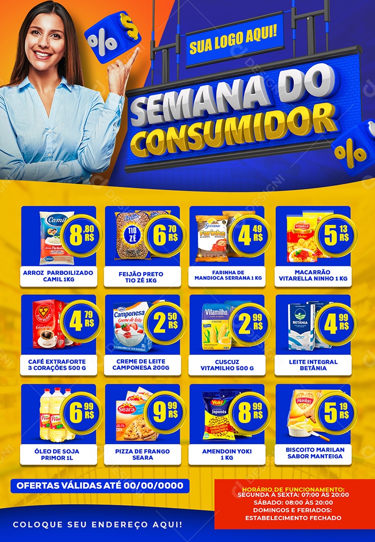 Encarte Semana do Consumidor Venha Conferir Social Media PSD Editável