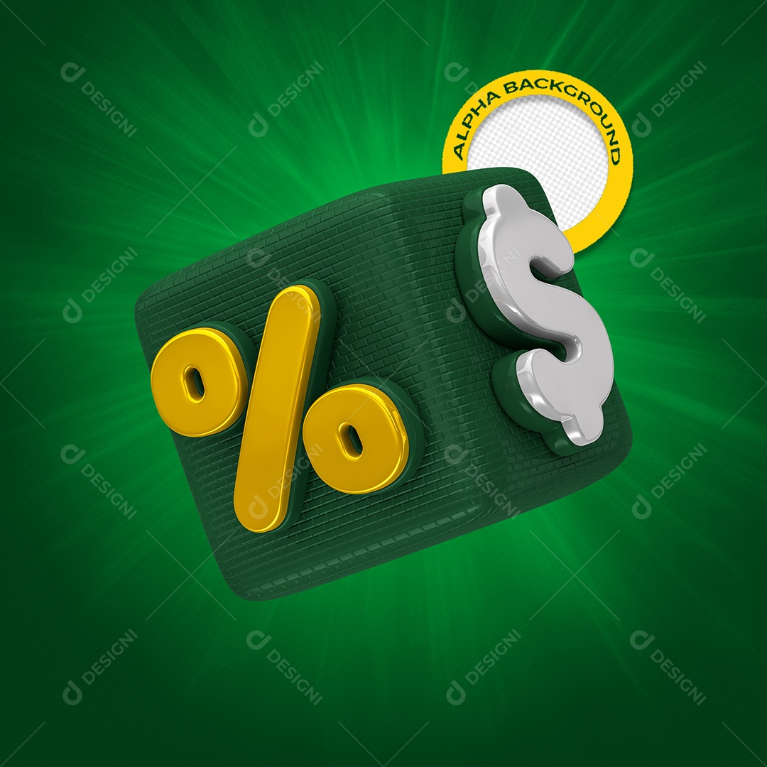 Elemento 3D Para Composição Cubo de Desconto PSD