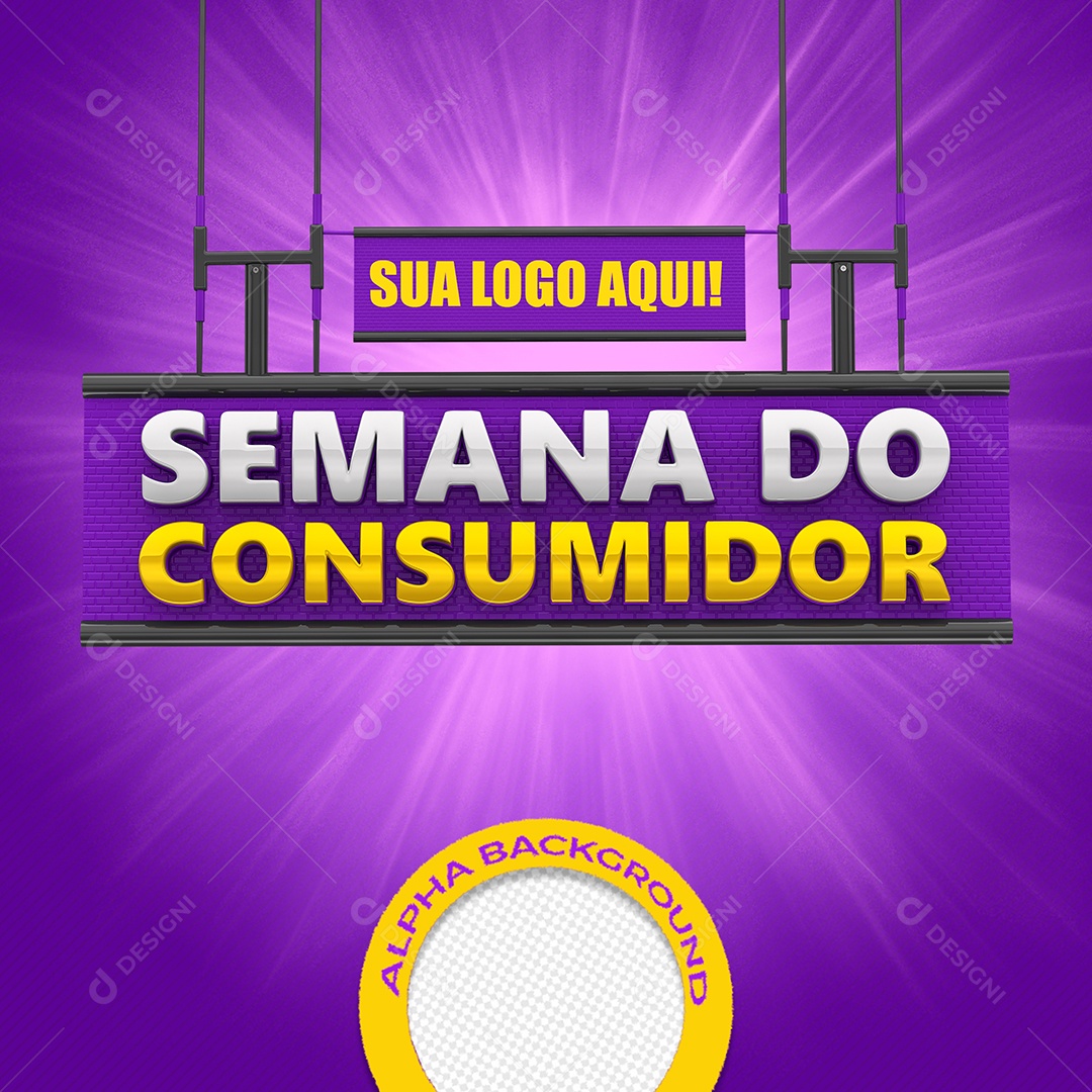 Selo 3D Para Composição Semana do Consumidor PSD