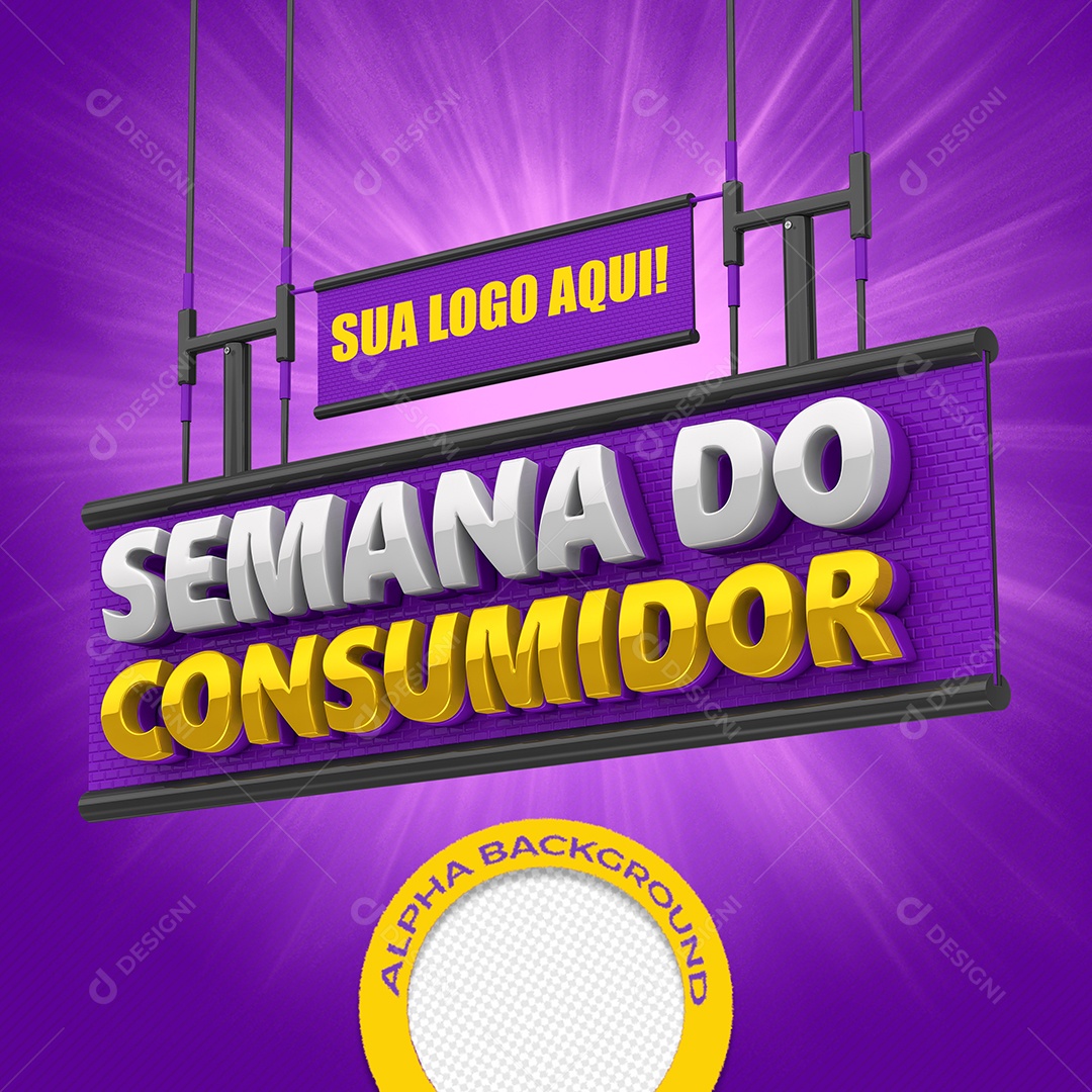 Selo 3D Para Composição Semana do Consumidor PSD