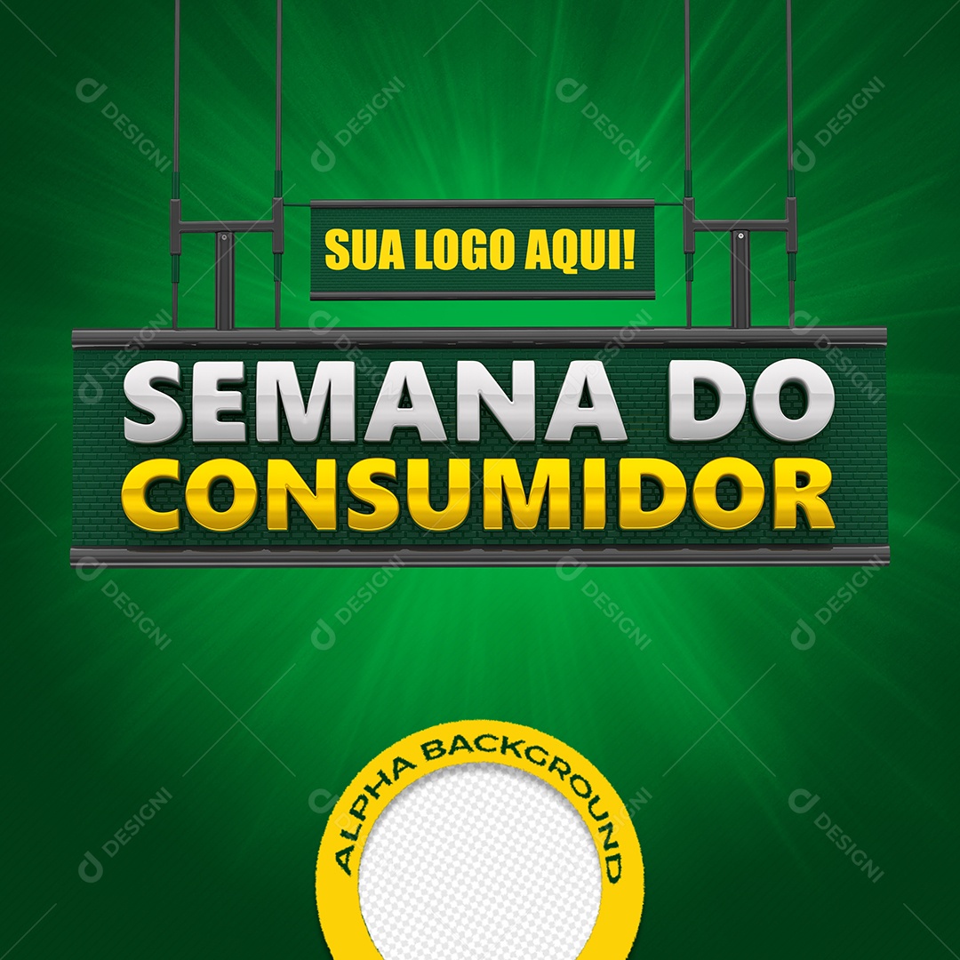 Selo 3D Para Composição Semana do Consumidor PSD