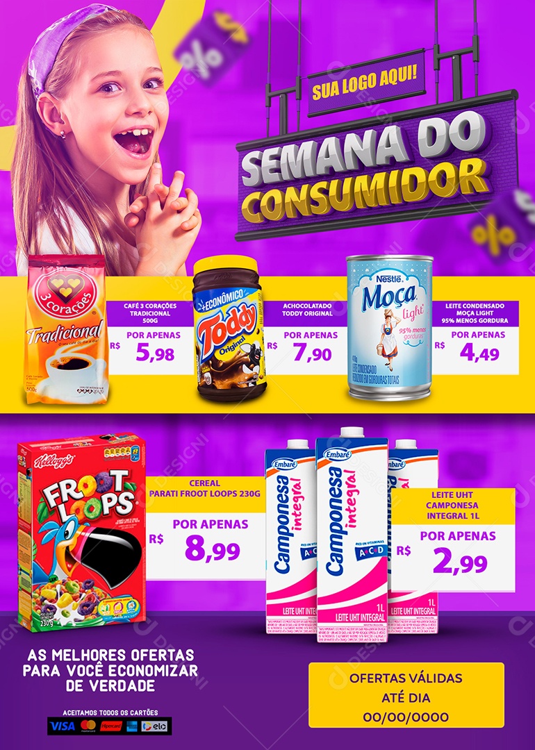 Encarte Semana do Consumidor Venha Conferir Social Media PSD Editável