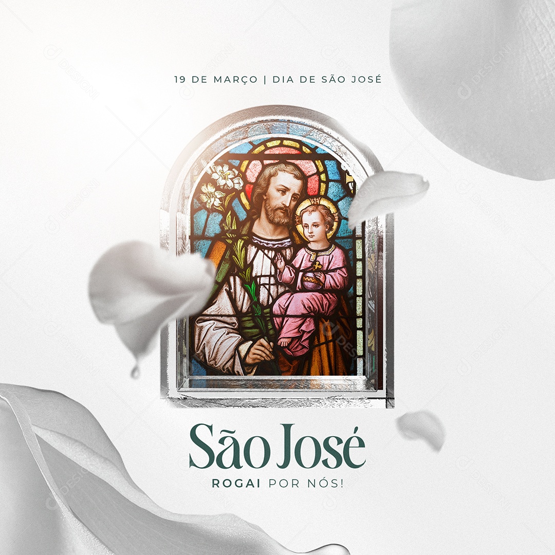 Dia de São José 19 de Março Rogai Por Nós Social Media PSD Editável