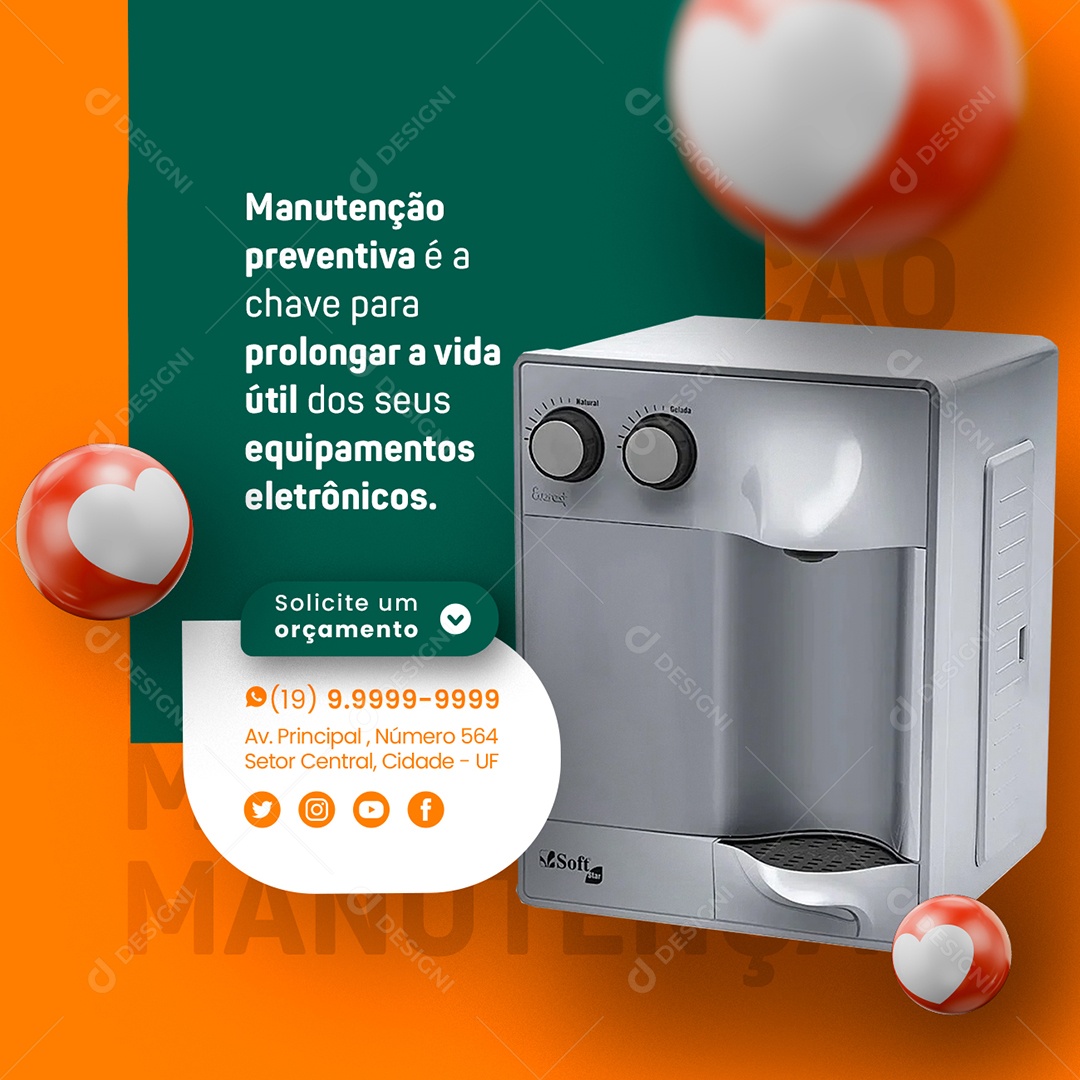 Manutenção Preventiva é a Chave Para Prolongar a Vida Útil Social Media PSD Editável
