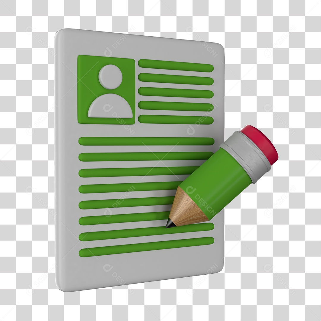 Ícone De Cadrastro Elemento 3D Verde Para Composição PNG Transparente