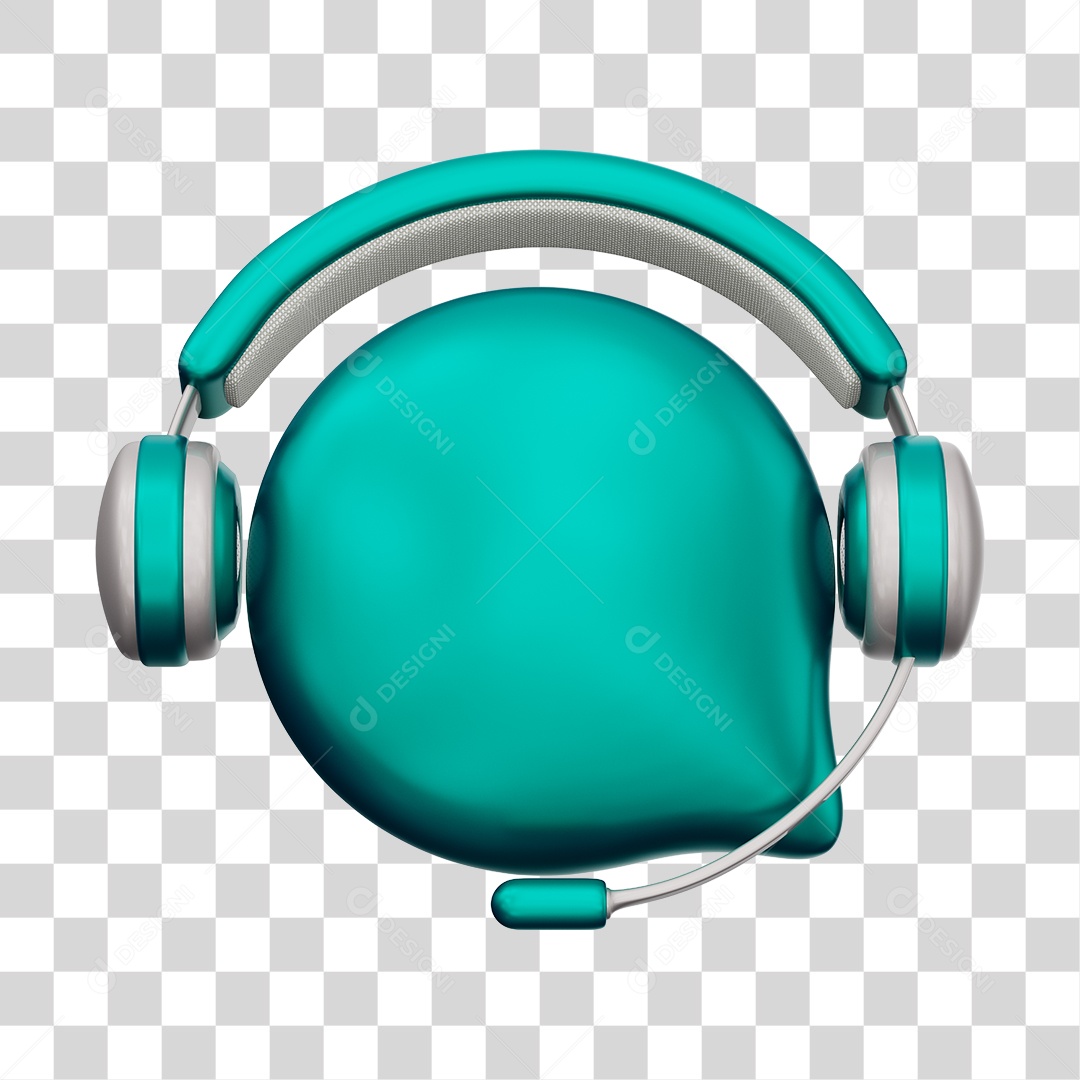 Ícone de Atendimento Ao Cliente Elemento 3D Azul Para Composição PNG Transparente