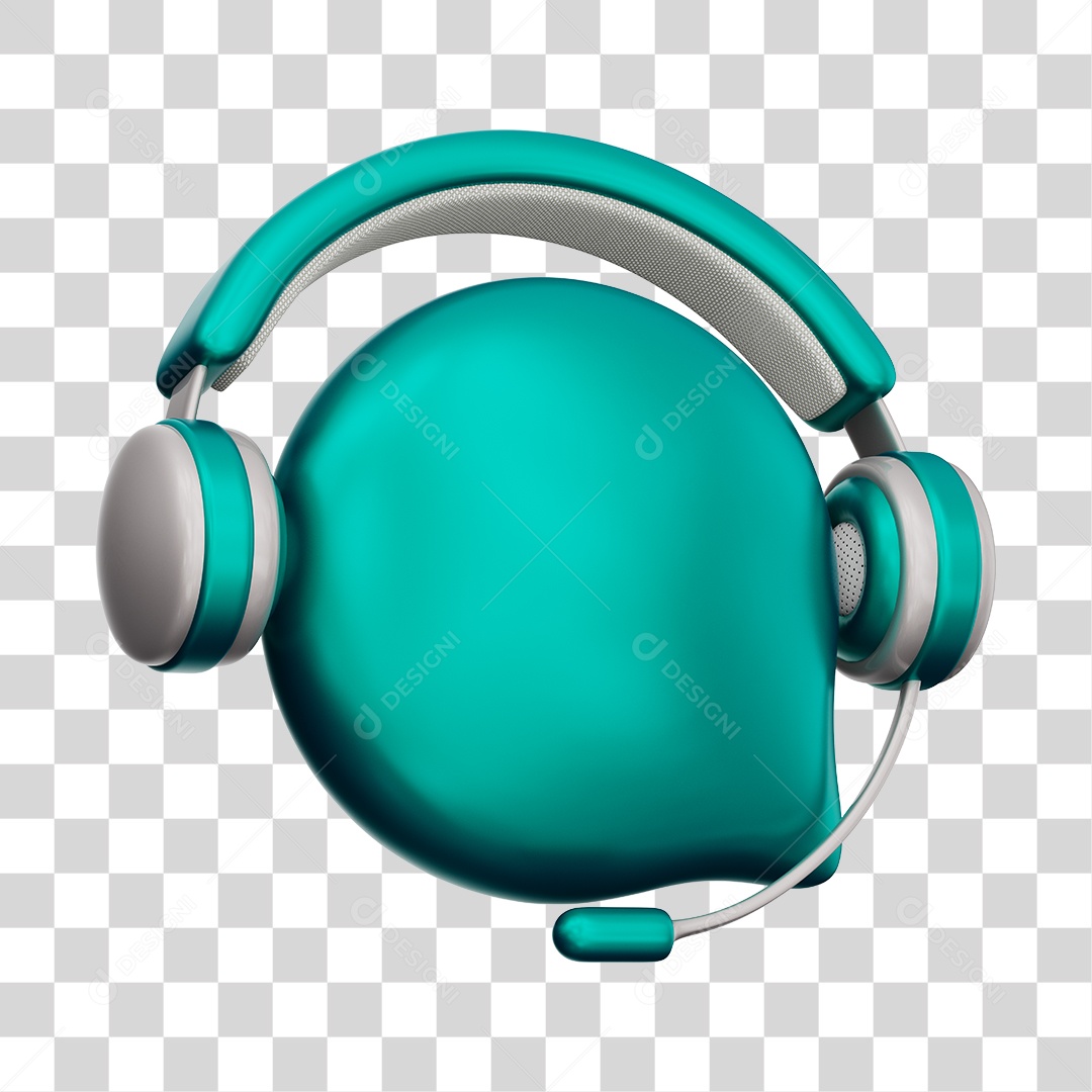 Ícone de Atendimento Ao Cliente Elemento 3D Azul Para Composição PNG Transparente