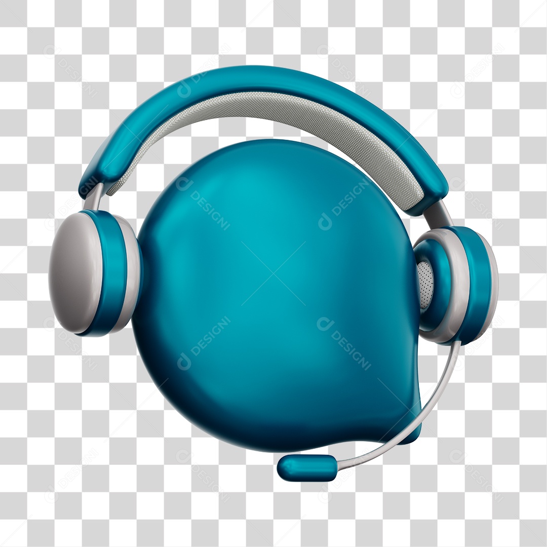 Ícone de Atendimento Ao Cliente Elemento 3D Azul Para Composição PNG Transparente