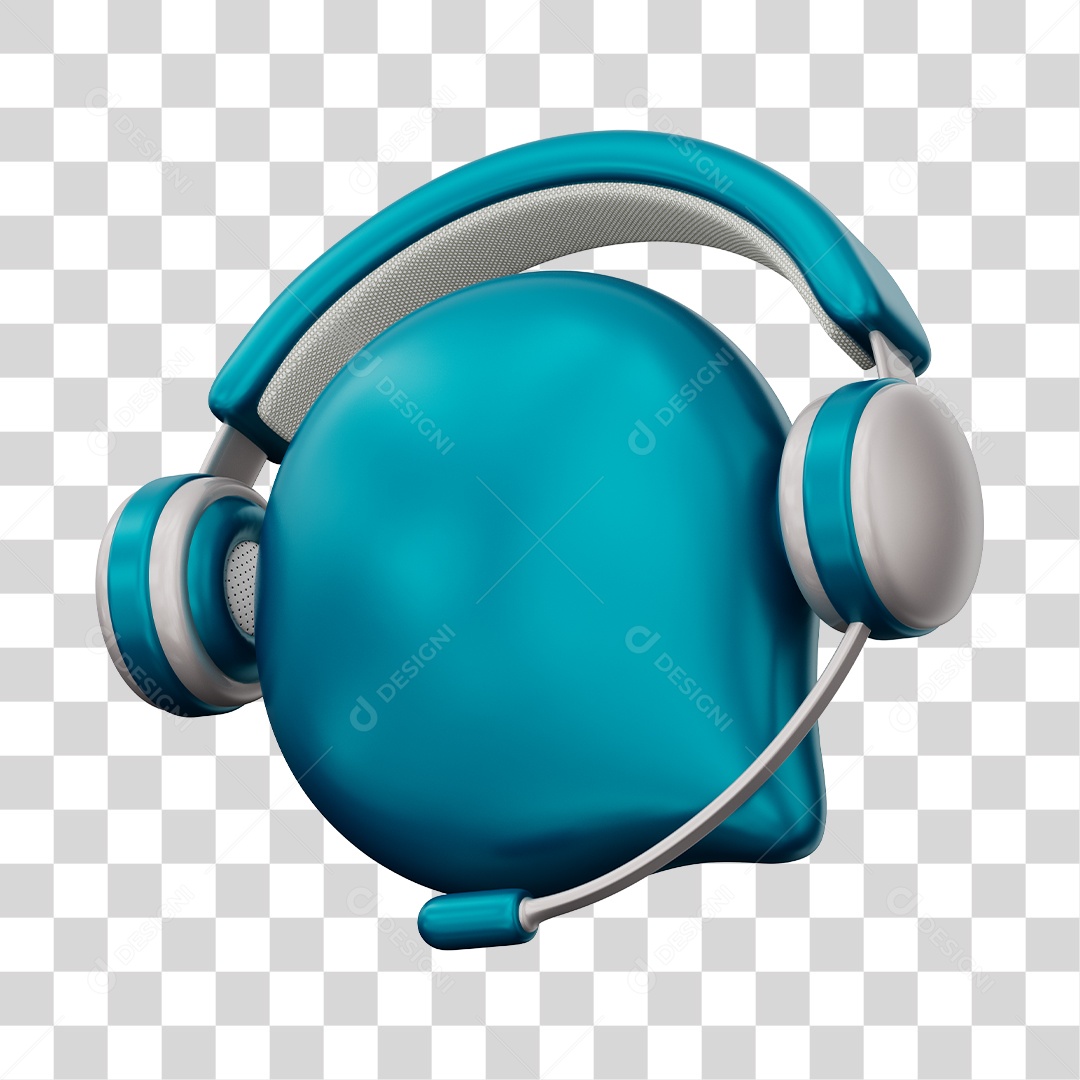 Ícone de Atendimento Ao Cliente Elemento 3D Azul Para Composição PNG Transparente