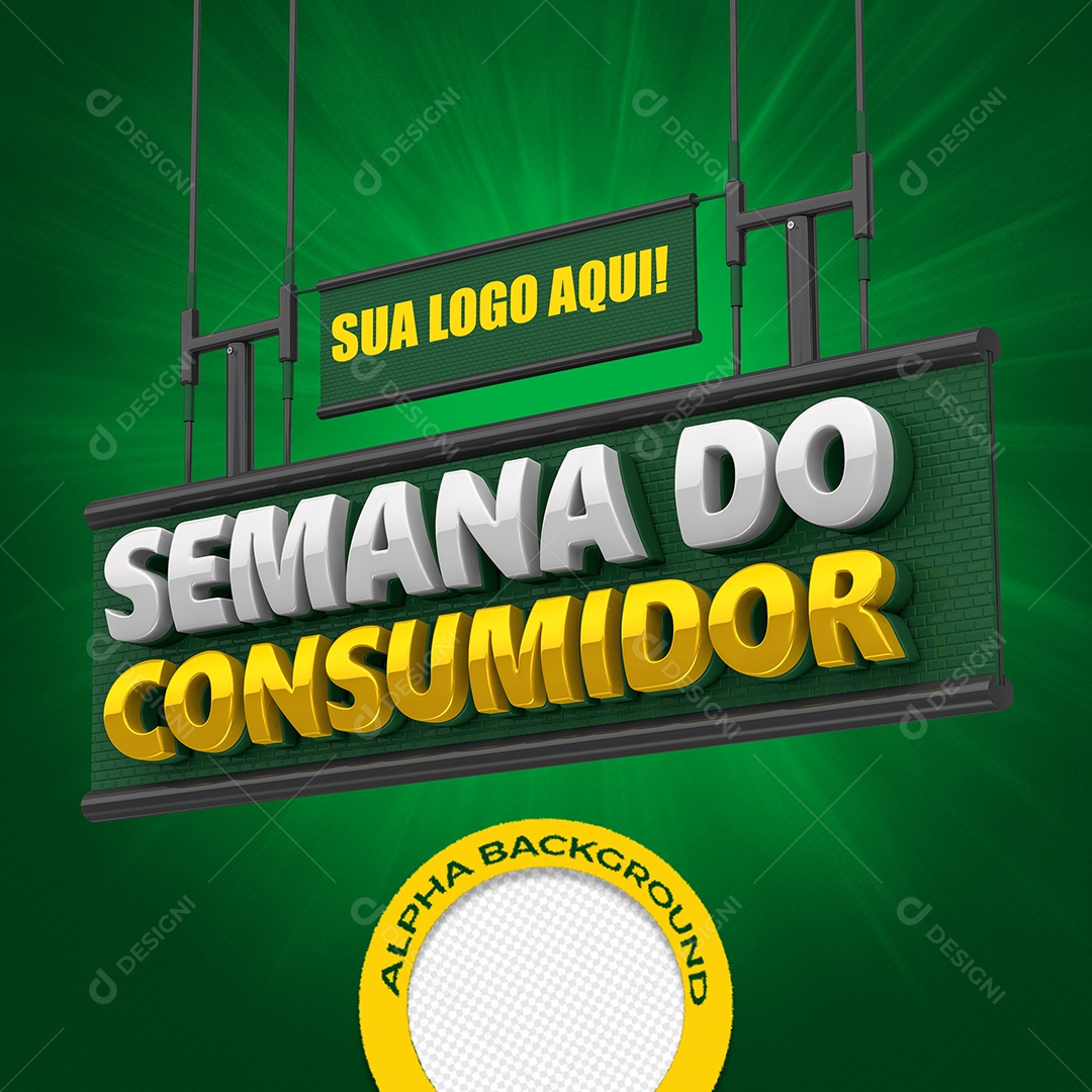 Selo 3D Para Composição Semana do Consumidor PSD
