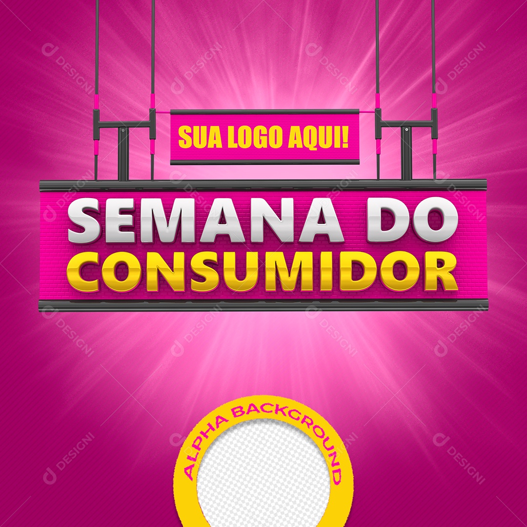 Selo 3D Para Composição Semana do Consumidor PSD