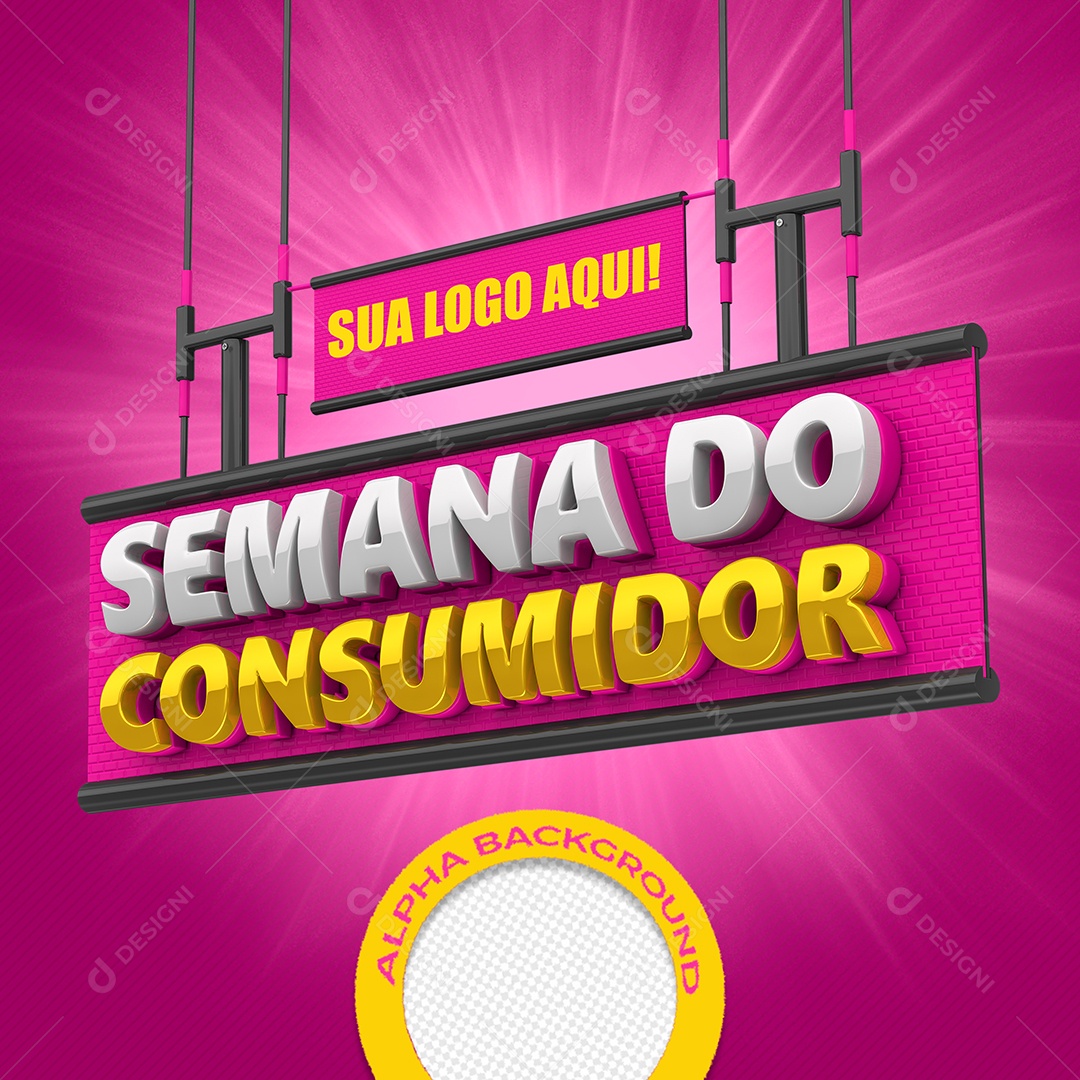Selo 3D Para Composição Semana do Consumidor PSD