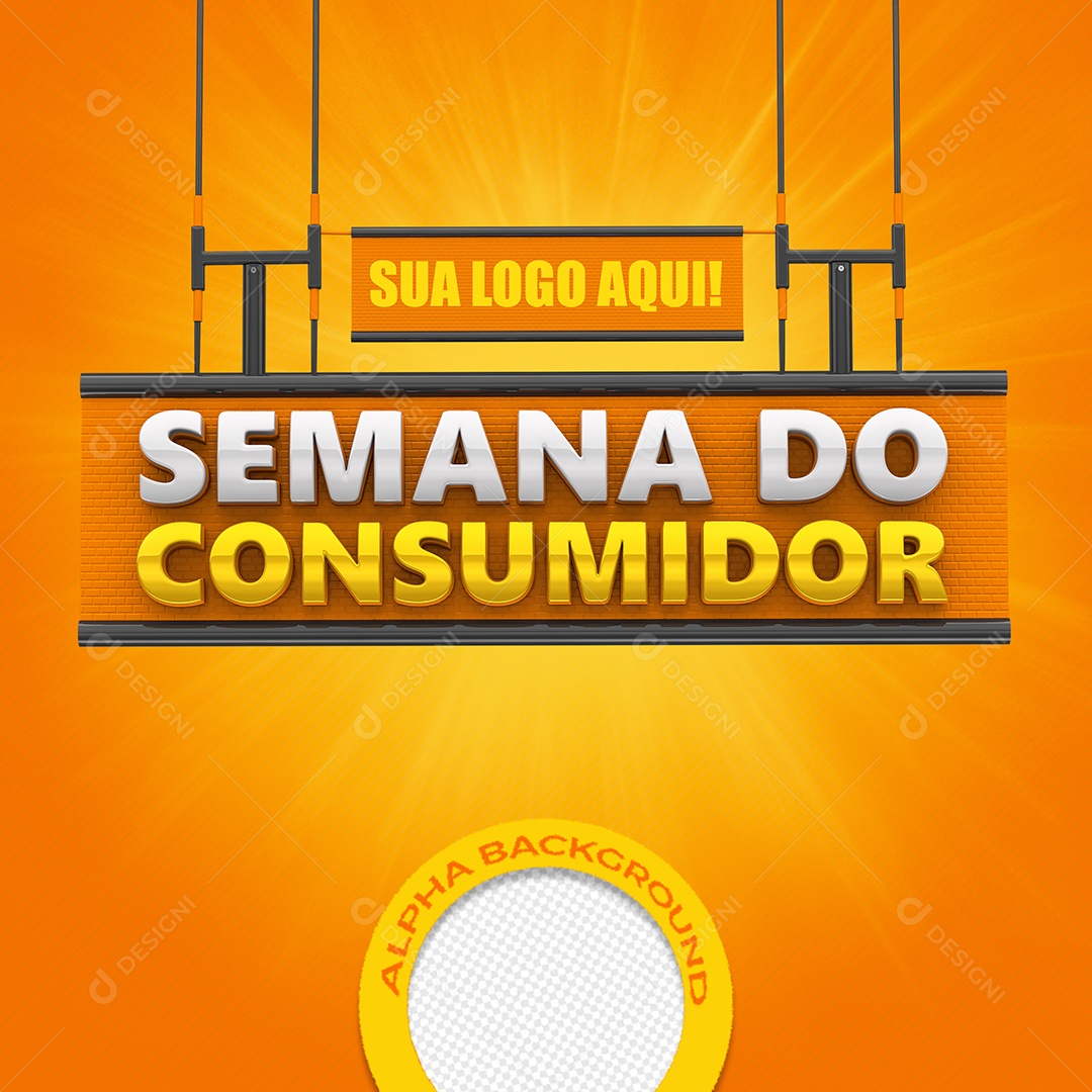 Selo 3D Para Composição Semana do Consumidor PSD