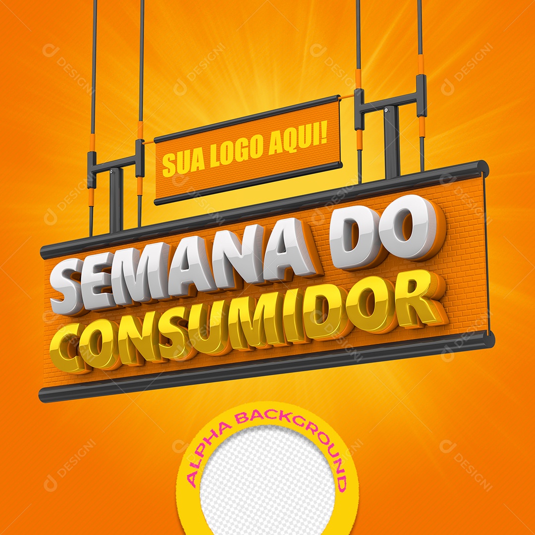Selo 3D Para Composição Semana do Consumidor PSD