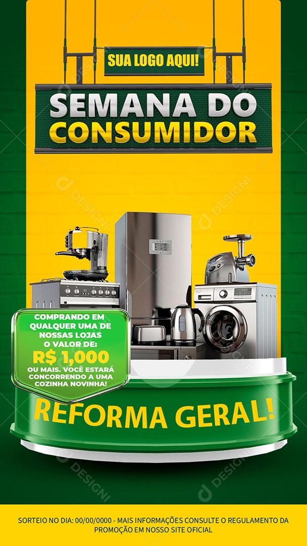 Story Semana do Consumidor Reforma Geral Venha Conferir Social Media PSD Editável