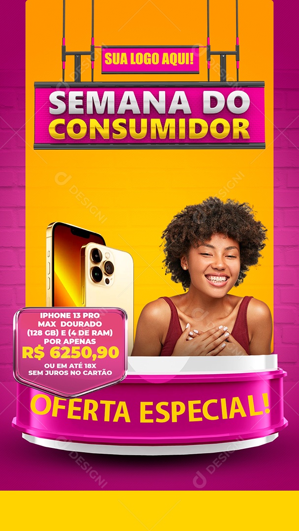Story Semana do Consumidor Oferta Especial Venha Conferir Social Media PSD Editável