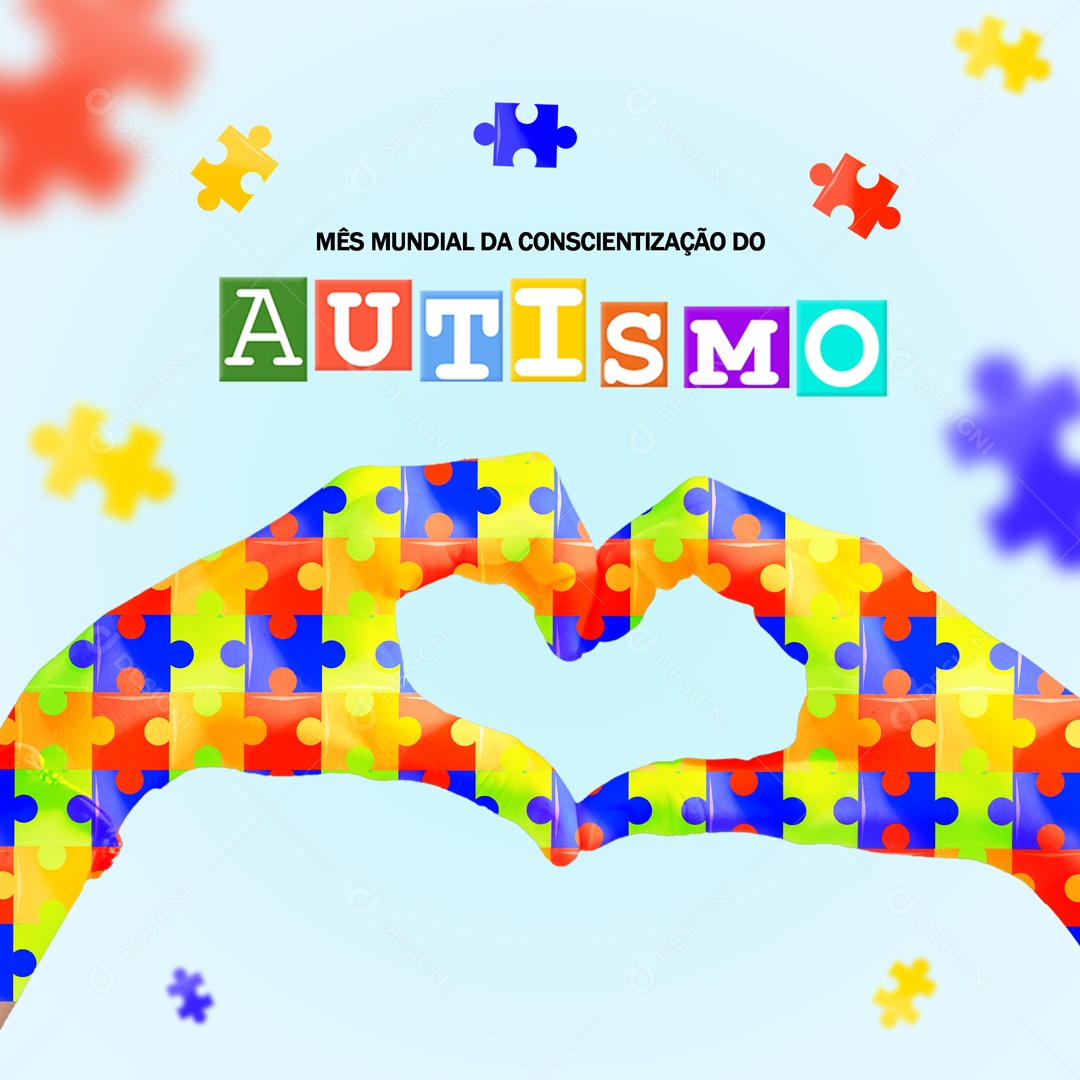 Dia Mundial da Conscientização do Autismo Social Media PSD Editável