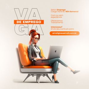Vagas de Empregos  Com ou Sem Experiência Social Media PSD Editável