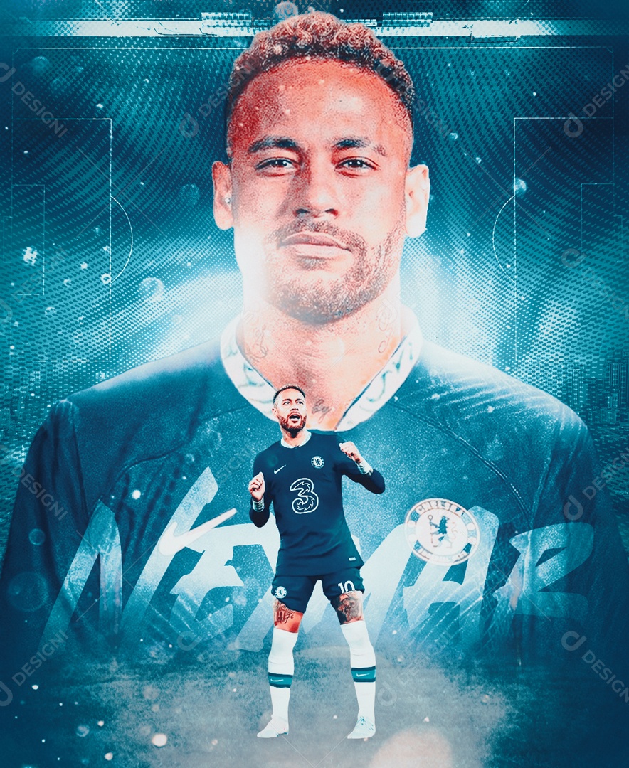 Flyer Jogador de Futebol Neymar Social Media PSD Editável