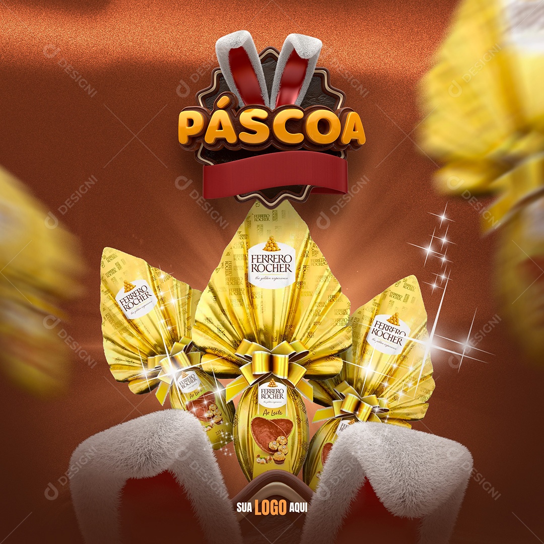 Feliz Páscoa Social Media PSD Editável