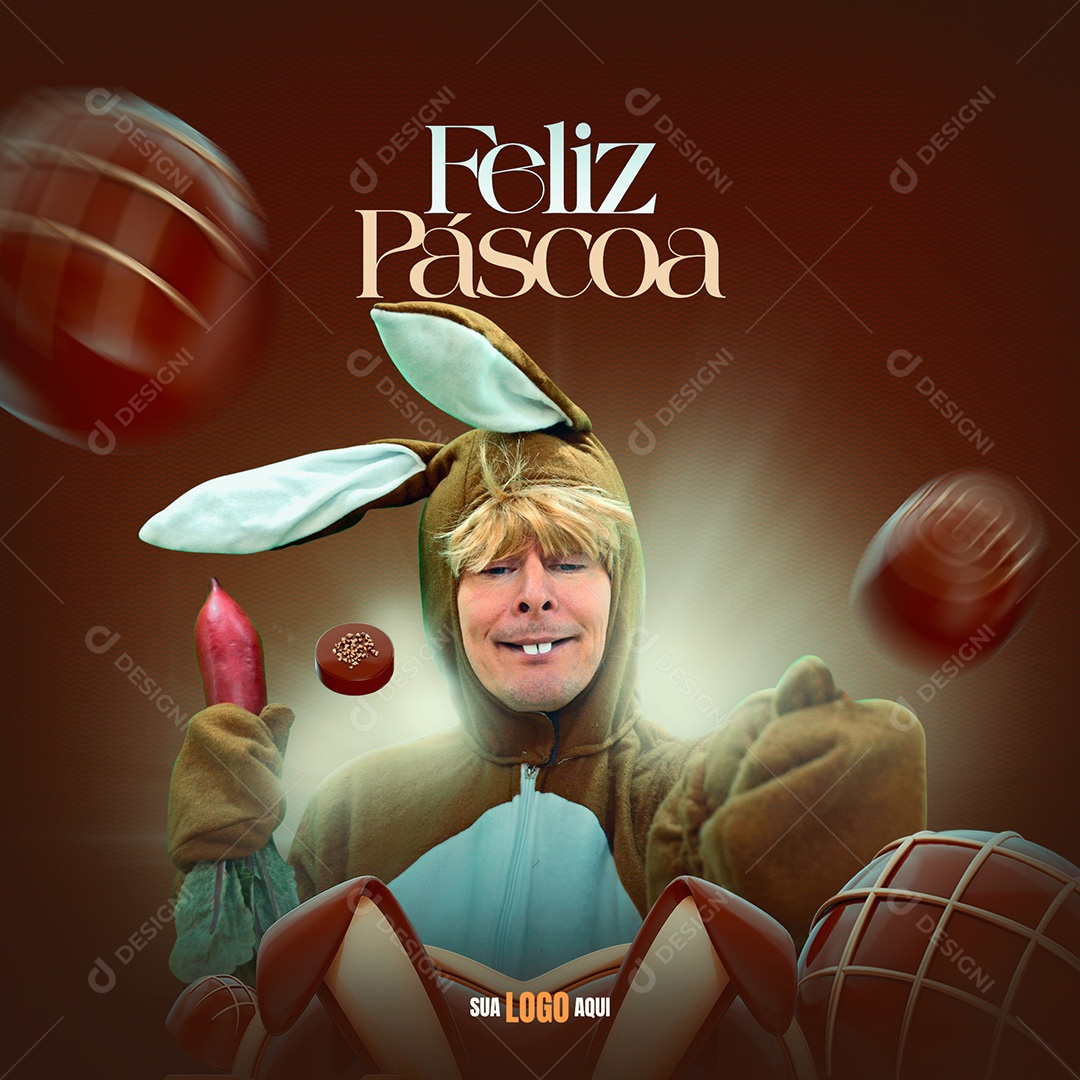 Feliz Páscoa Social Media PSD Editável