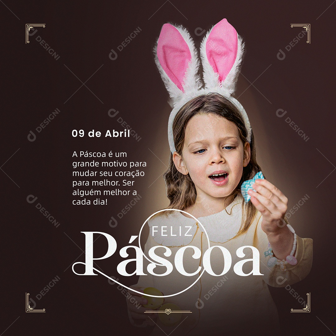 Feliz Páscoa Social Media PSD Editável