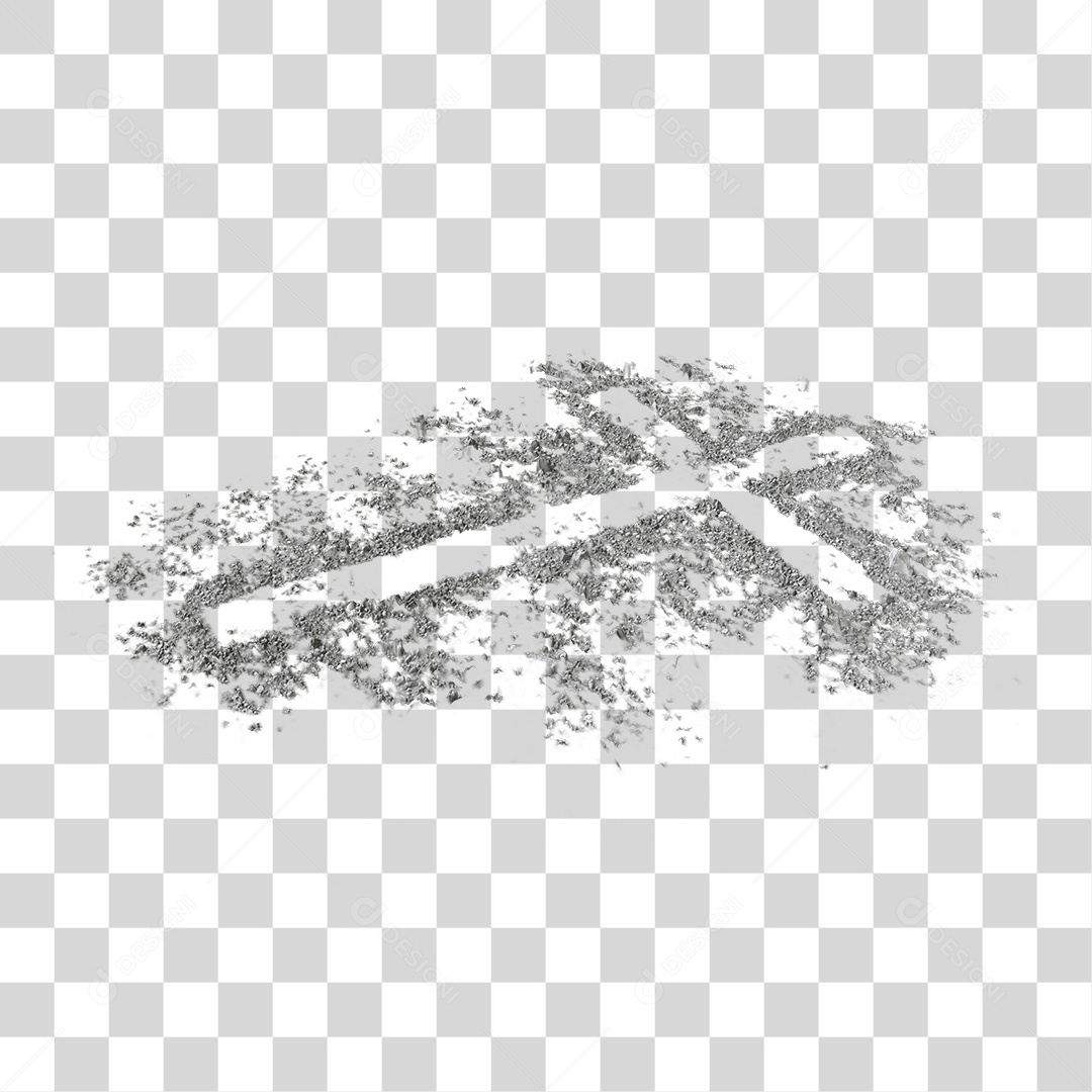 Cruz de Cinzas Elemento 3D PNG Transparente