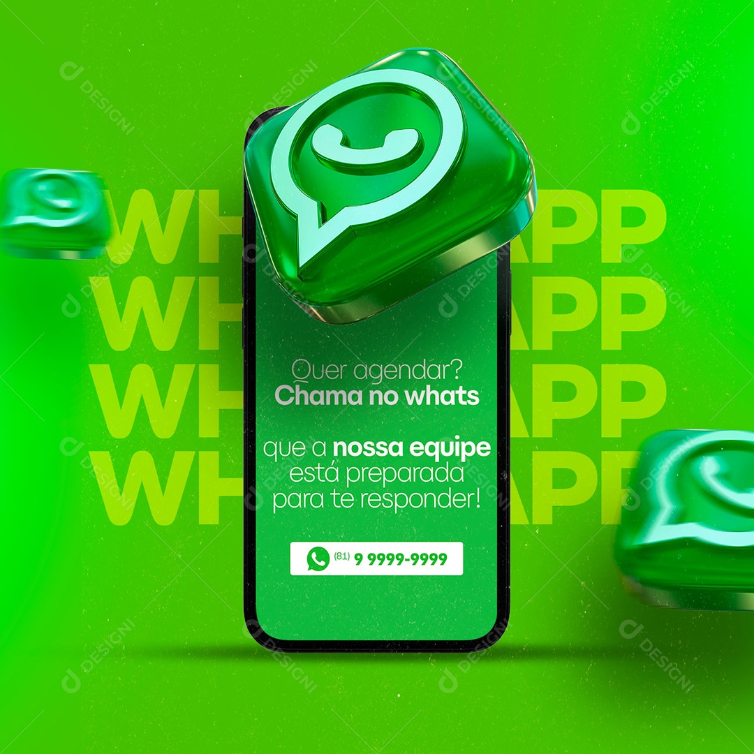 Quer Agendar Chamar No Whats Social Media PSD Editável