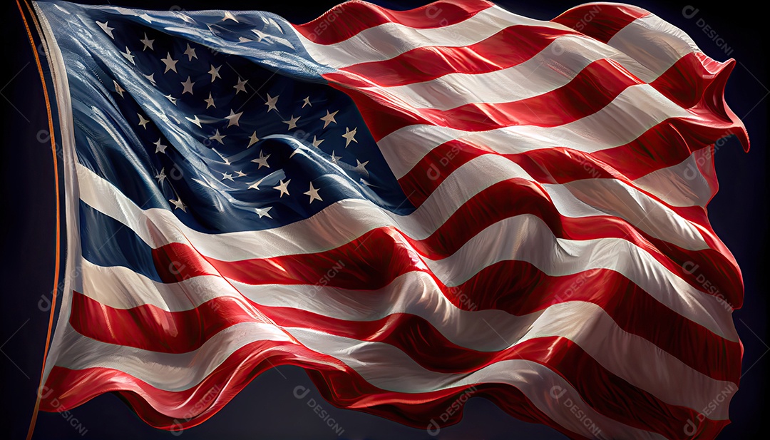 Bandeira americana Bandeira dos EUA acenando Dia da Independência hora da revolução! 4 de julho.