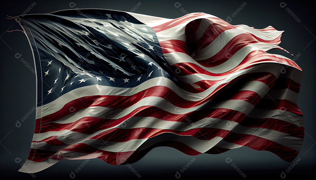 Bandeira americana Bandeira dos EUA acenando Dia da Independência hora da revolução! 4 de julho.