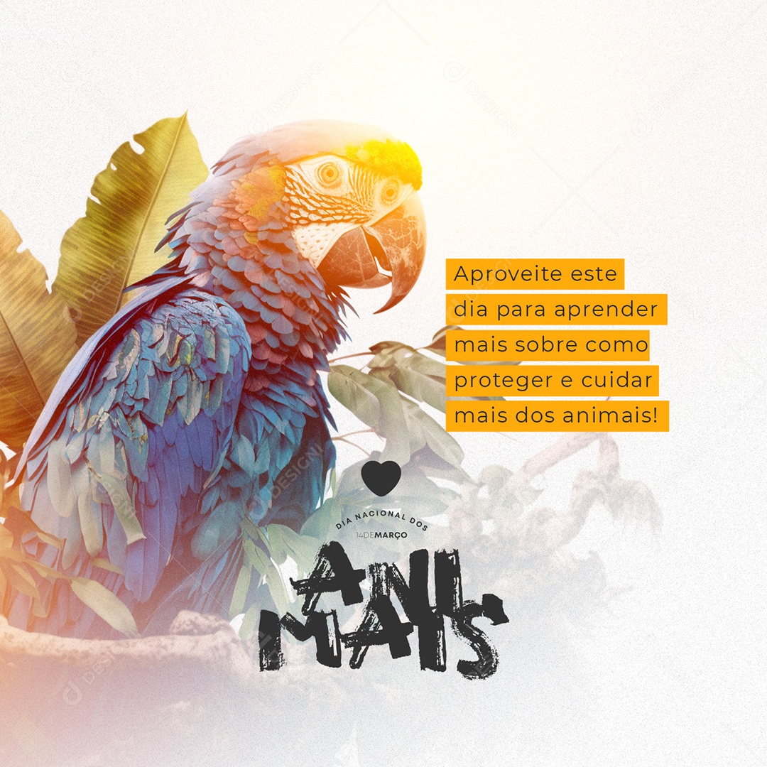 Aproveite Este Dia Para Aprender Mais Dia Nacional Dos Animais Social Media PSD Editável