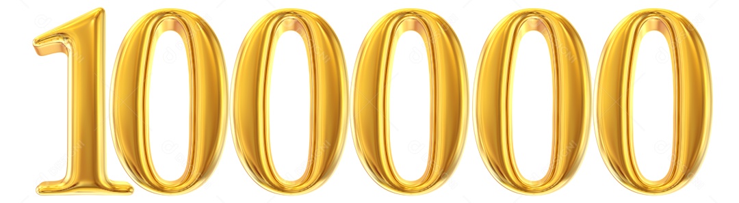 Numero 100000 Elemento 3D Para Composição PSD
