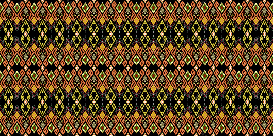 Lindos bordados de malha tailandeses colorido étnico geométrico