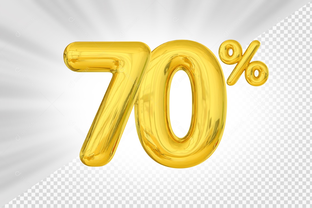 Numero Amarelo De 70% Desconto Elemento 3D PSD
