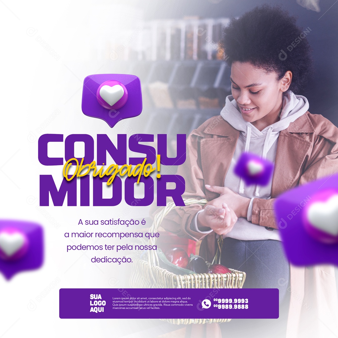 Obrigado Consumidor! 15 de Março Dia do Consumidor Social Media PSD Editável