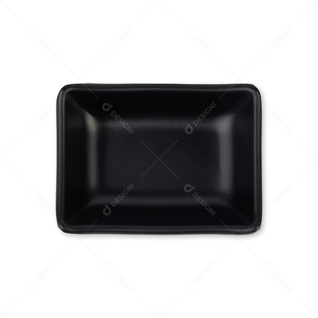 Placa cerâmica preta pequena isolada sobre o fundo branco