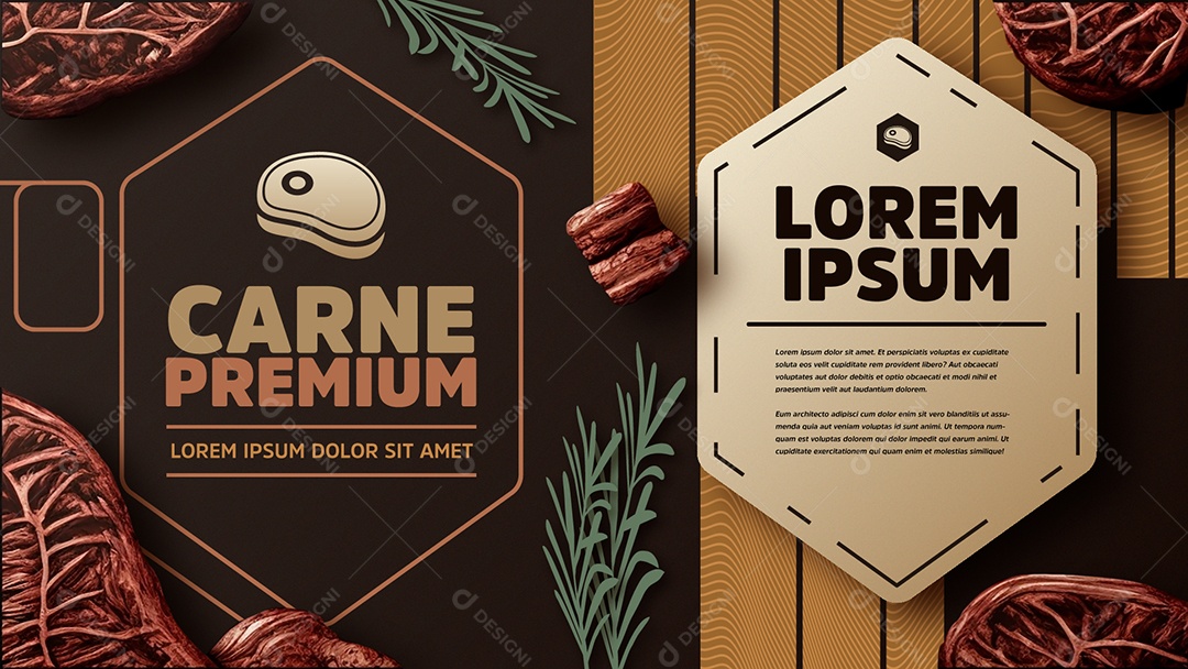 Layout Carne Premium AI + EPS Editável