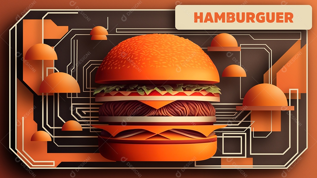Layout Hamburguer AI + EPS Editável