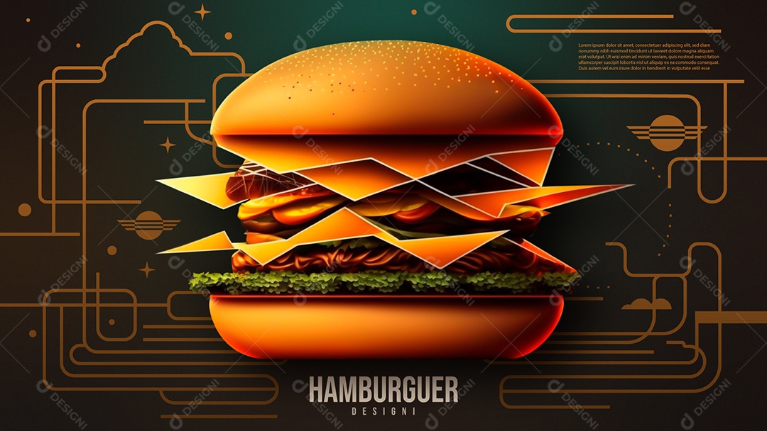 Layout Hamburguer AI + EPS Editável