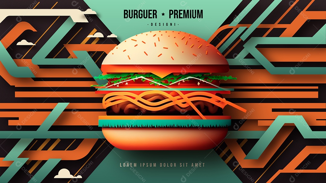 Layout Burguer * Premium AI + EPS Editável