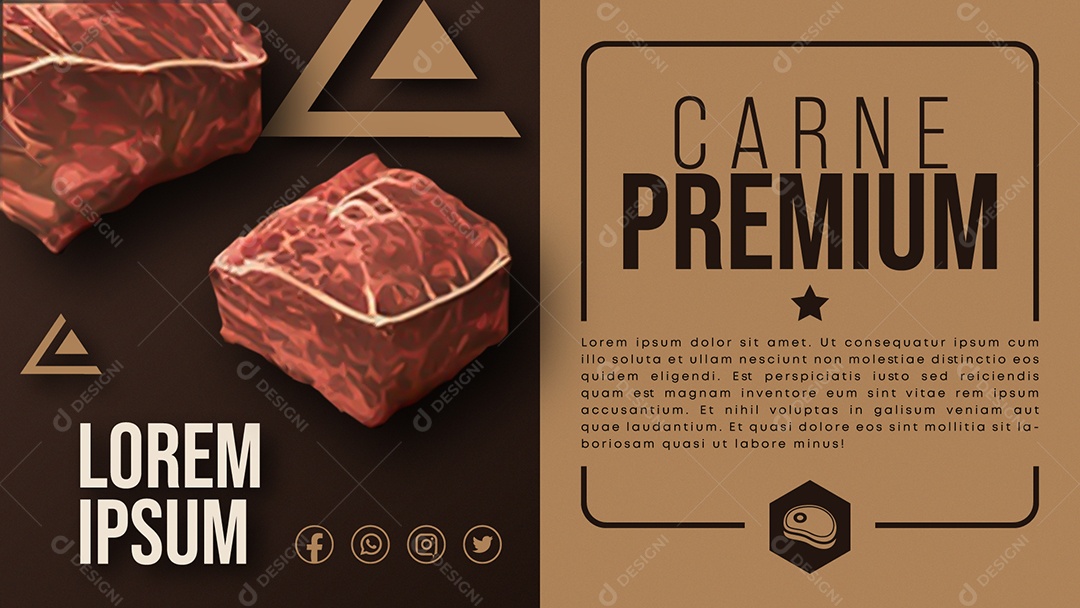 Layout Carne Premium AI + EPS Editável