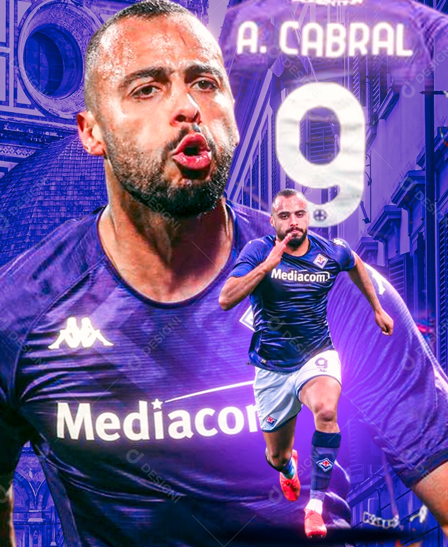 Flyer Jogador de Futebol Arthur Cabral Social Media PSD Editável